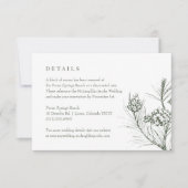 Rustic Green Pine Wedding Details RSVP Kaartje (Voorkant)