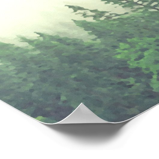 Rustic Green Pines 4 Table Wedding Seating Chart Poster (Hoek)