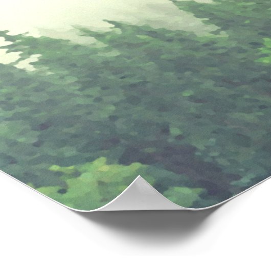 Rustic Green Pines 7 Table Wedding Seating Chart Poster (Hoek)