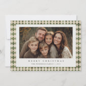Rustic Green Plaid 1 Foto Vrolijk Kerstfeest Feestdagenkaart (Voorkant)