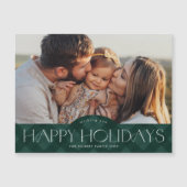 Rustic Green Plaid Fotovakantie Magnetische Kaart (Voorkant)