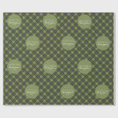 Rustic Green Plaid Tartan Familie Kerstmis Cadeaupapier (Vlak)