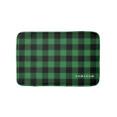 Rustic Green Pset Pattern Holiday Personalized Badmat (Voorkant)