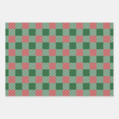 Rustic Green Pset Pattern Kerstmis Inpakpapier Vel (Voorkant 3)