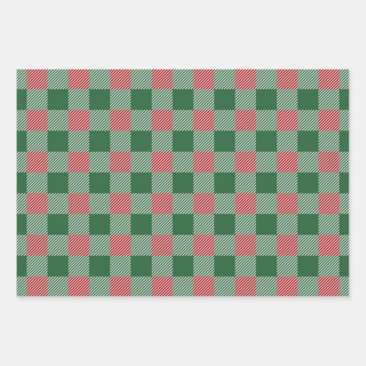 Rustic Green Pset Pattern Kerstmis Inpakpapier Vel (Voorkant)