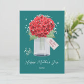Rustic Green Red Floral Happy Moederdag Kaart (Staand voorkant)