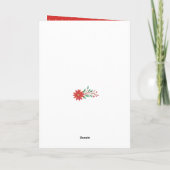 Rustic Green Red Poinsettia Floral met Simple Feestdagen Kaart (Achterkant)
