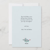 Rustic Green Red Poinsettia Floral met Simple Feestdagenkaart (Achterkant)