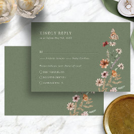 Rustic Green RSVP-kaart RSVP Kaartje