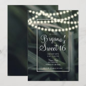 Rustic Green Spring Grass & Lights Sweet 16 Kaart (Voorkant / Achterkant)