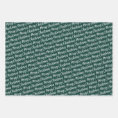 Rustic Green Tartan Pset Merry Kerstmis Pattern Inpakpapier Vel (Voorkant 2)