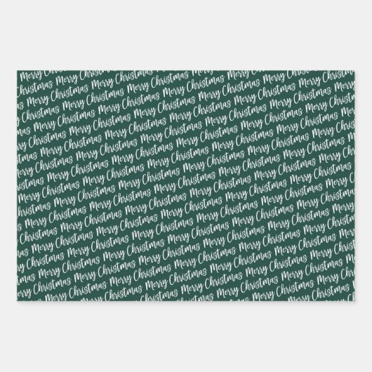 Rustic Green Tartan Pset Merry Kerstmis Pattern Inpakpapier Vel (Voorkant 2)