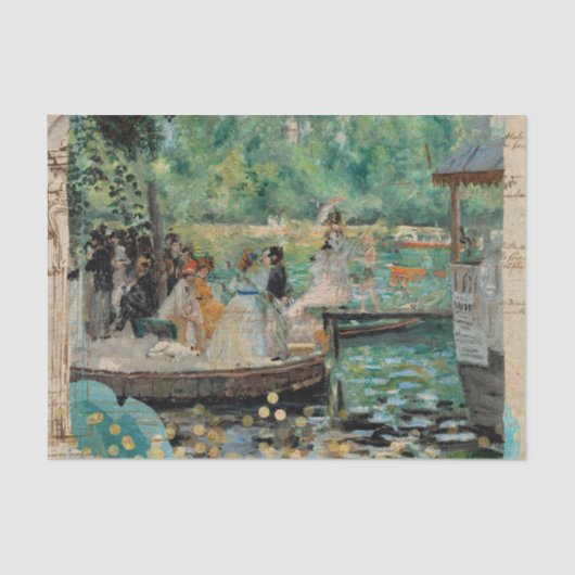 Rustic Green Texture Renoir Decoupage Tissuepapier (Voorkant)