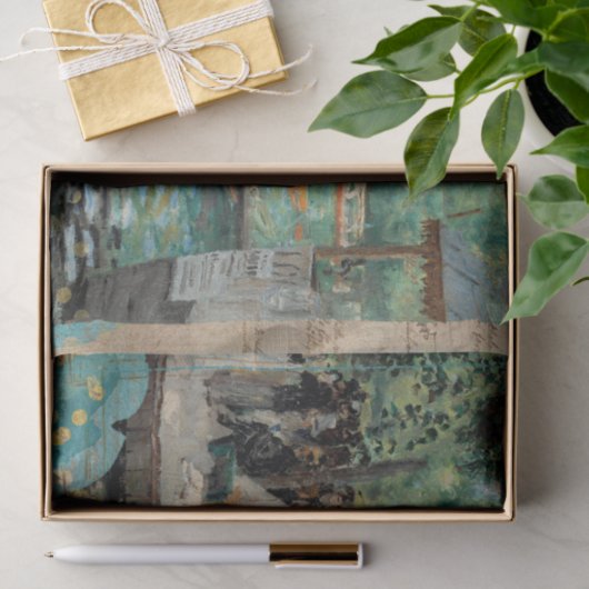  Rustic Green Texture Renoir Decoupage Tissuepapier (Geschenk)