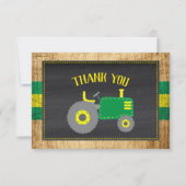 Rustic Green Tractor Baby shower Dank u Bedankkaart (Voorkant)