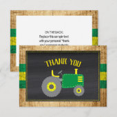 Rustic Green Tractor Baby shower Dank u Bedankkaart (Voorkant / Achterkant)