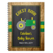Rustic Green Tractor Baby Shower Guest Book Notitieboek (Voorkant)