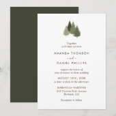 Rustic Green Tree Forest Wedding Invitations Kaart (Voorkant / Achterkant)