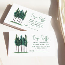 Rustic Green Trees Diaper Raffle
