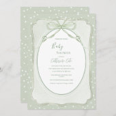 Rustic Green Vintage Baby Shower Kaart (Voorkant / Achterkant)