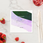 Rustic Green Violet Shades Horizontale Streams Servet (Insitu)