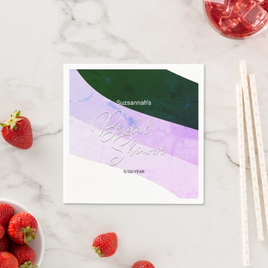 Rustic Green Violet Shades Horizontale Streams Servet (Insitu)