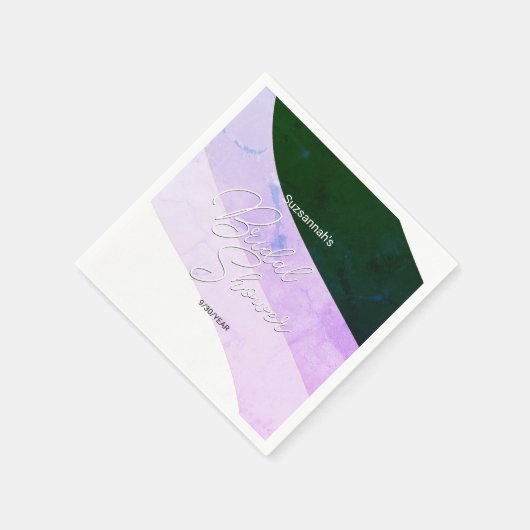 Rustic Green Violet Shades Horizontale Streams Servet (Hoek)