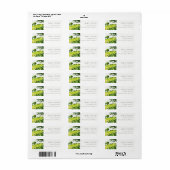 Rustic Green Waterverf Countryside Hills Adres Etiket (Full Sheet)