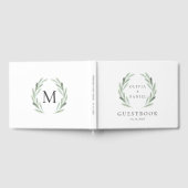 Rustic Green Waterverf met eenvoudige bruiloft Gastenboek (Volledig)