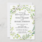 RUSTIC Green waterverf WREATH Rehearings Dinner Kaart (Voorkant)