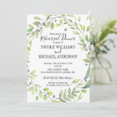 RUSTIC Green waterverf WREATH Rehearings Dinner Kaart (Staand voorkant)