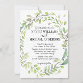RUSTIC Green waterverf WREATS Foliage WEDDING Kaart (Voorkant)