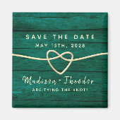 Rustic Green Wedding Save the Date Invitation Magneet (Voorkant)