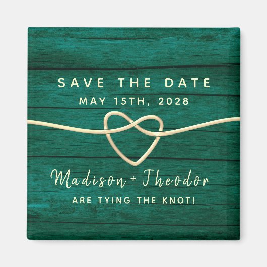 Rustic Green Wedding Save the Date Invitation Magneet (Voorkant)