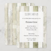 Rustic Green White Faux Wood Birthday Kaart (Voorkant / Achterkant)
