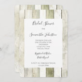 Rustic Green White Faux Wood Bridal Shower Kaart (Voorkant / Achterkant)
