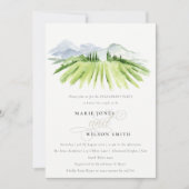 Rustic Green Winery Vineyard Verloving Invite Bedankkaart (Voorkant)