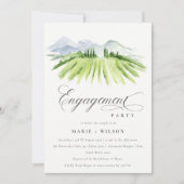 Rustic Green Winery Vineyard Verloving Invite Bedankkaart (Voorkant)