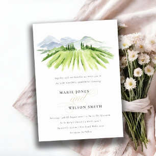 Rustic Green Winery Vineyard Vow Renewal Invite Bedankkaart