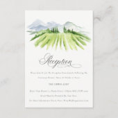 Rustic Green Winery Vineyard Wedding Reception Informatiekaartje (Voorkant)