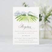Rustic Green Winery Vineyard Wedding Reception Informatiekaartje (Staand voorkant)