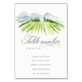 Rustic Green Winery Vineyard Wedding Seating Chart Kaart (Achterkant)