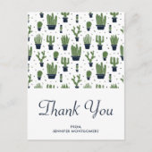 Rustic Green Woestijn Cactus Patroon Bedankt Briefkaart (Voorkant)