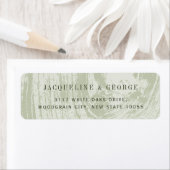 Rustic Green Wood Grain Spring Wedding Address Etiket (Insitu)