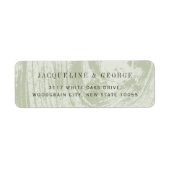 Rustic Green Wood Grain Spring Wedding Address Etiket (Voorkant)