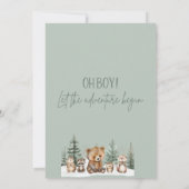 Rustic Green Woodland Adventure Begin Baby Shower Kaart (Achterkant)