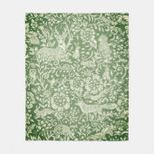 Rustic Green Woodland Animal Deer Fox Rabbit Bird Fleece Deken (Voorkant)