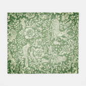 Rustic Green Woodland Animal Deer Fox Rabbit Bird Fleece Deken (Voorkant (Horizontaal))