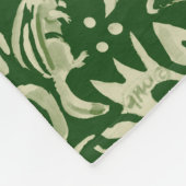 Rustic Green Woodland Animal Deer Fox Rabbit Bird Fleece Deken (Hoek)