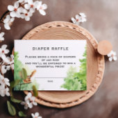 Rustic Green Woodland Waterverf Luier Raffle Informatiekaartje